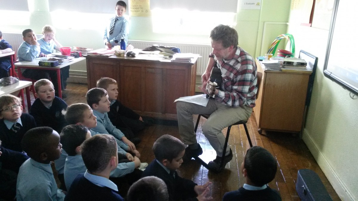 Mr Smyth and the boys singing