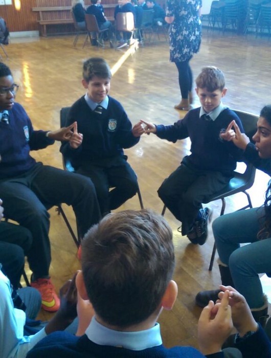 Trinity College Students Mentor 6th class